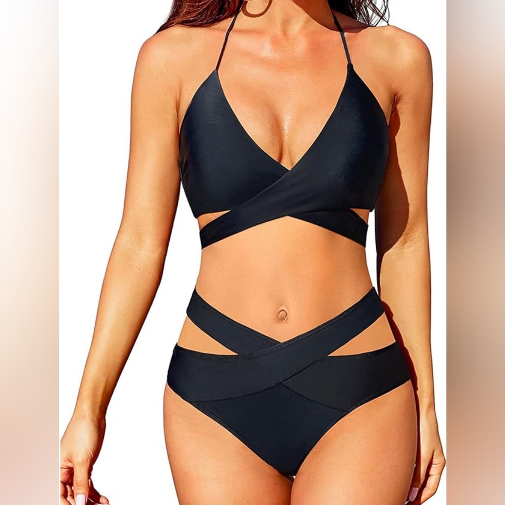 Black 2-piece Holipick bathing suit size S